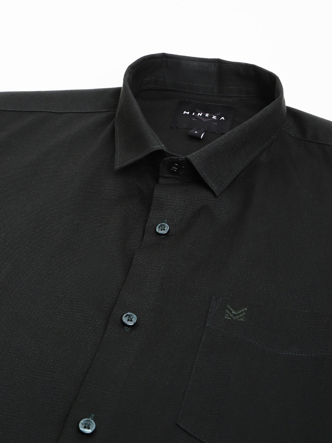 BLACK DOBBY SOLID COTTON FORMAL SHIRT