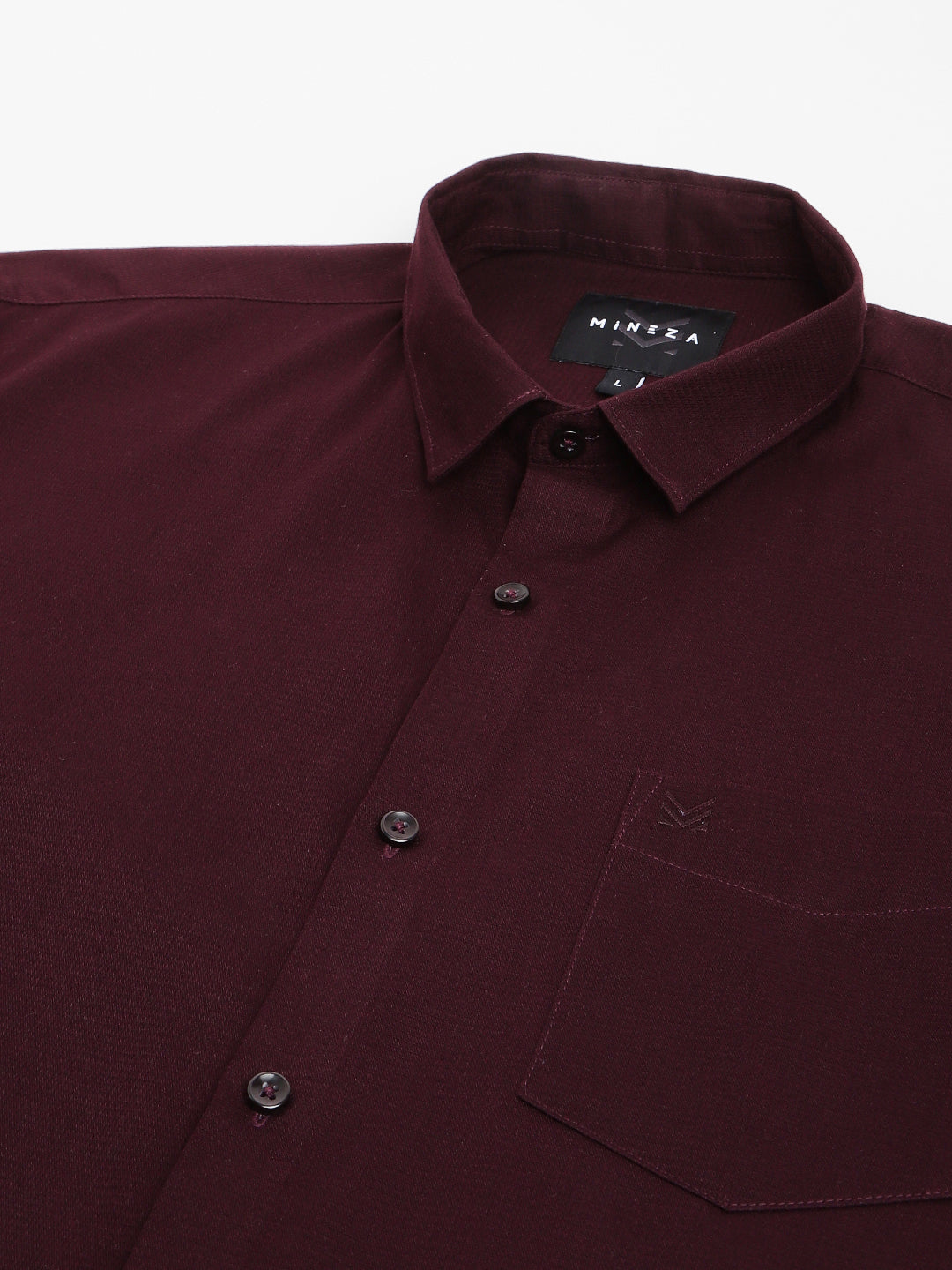 MAROON DOBBY SOLID COTTON FORMAL SHIRT