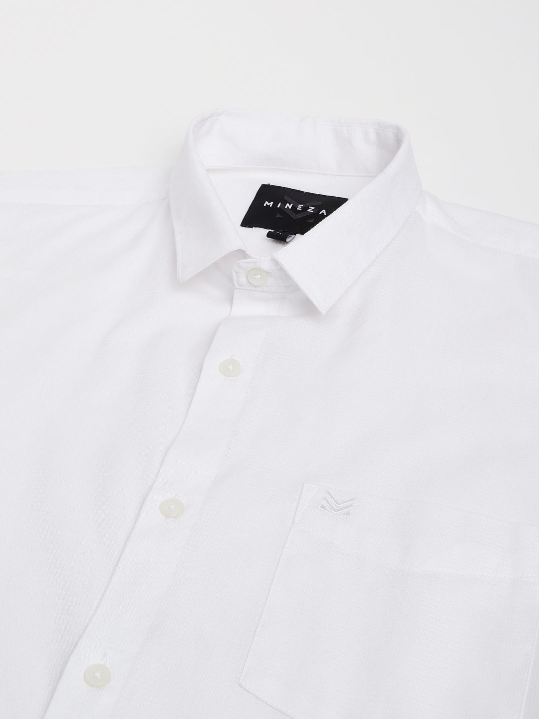 WHITE DOBBY SOLID COTTON FORMAL SHIRT