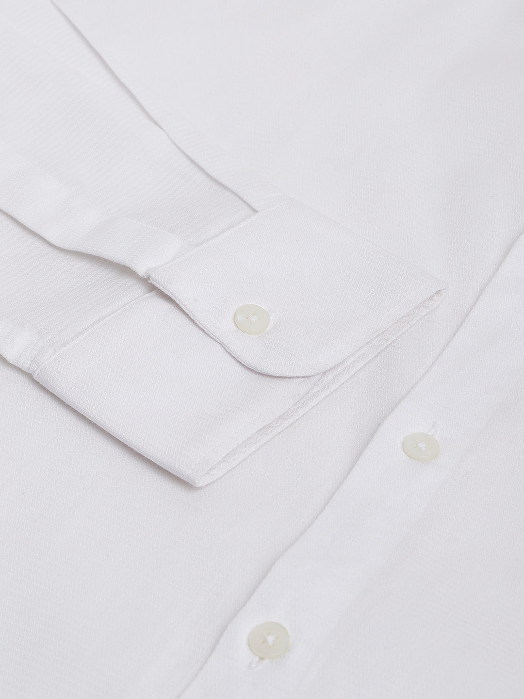 WHITE DOBBY SOLID COTTON FORMAL SHIRT