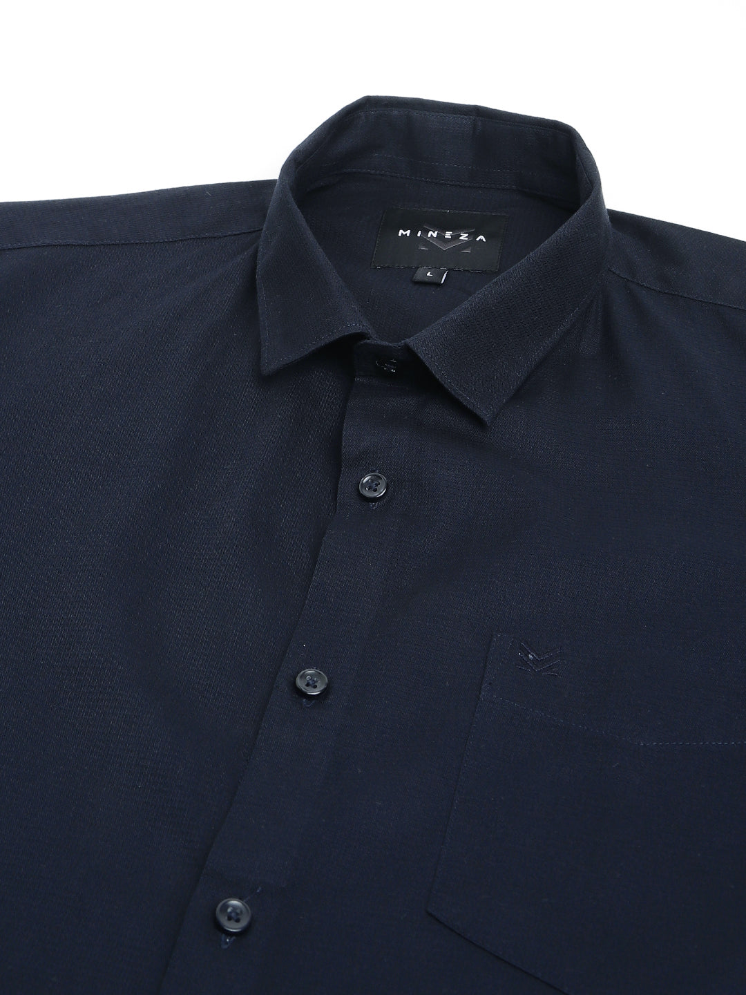 NEVY BLUE DOBBY SOLID COTTON FORMAL SHIRT