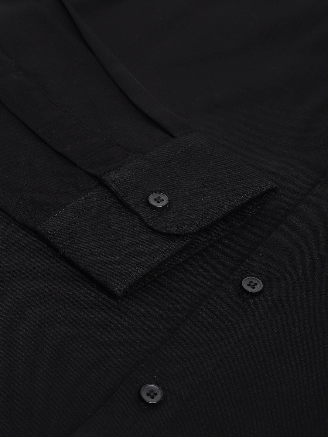 BLACK DOBBY SOLID COTTON FORMAL SHIRT