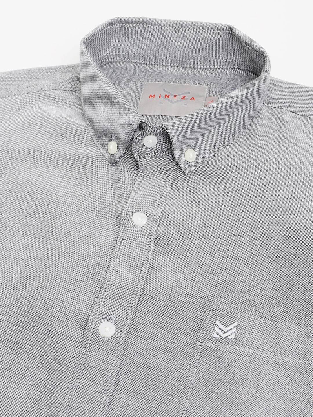 DARK GRAY COTTON SLUB WITH LYCRA SOLID SHIRT