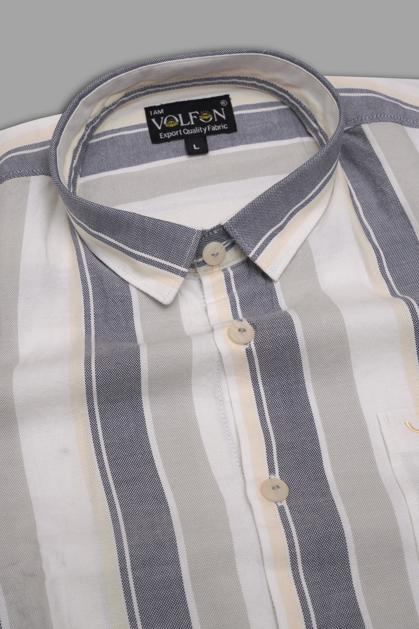 WHITE WITH BLACK BROAD STRIPE OXFORD COTTON SHIRT