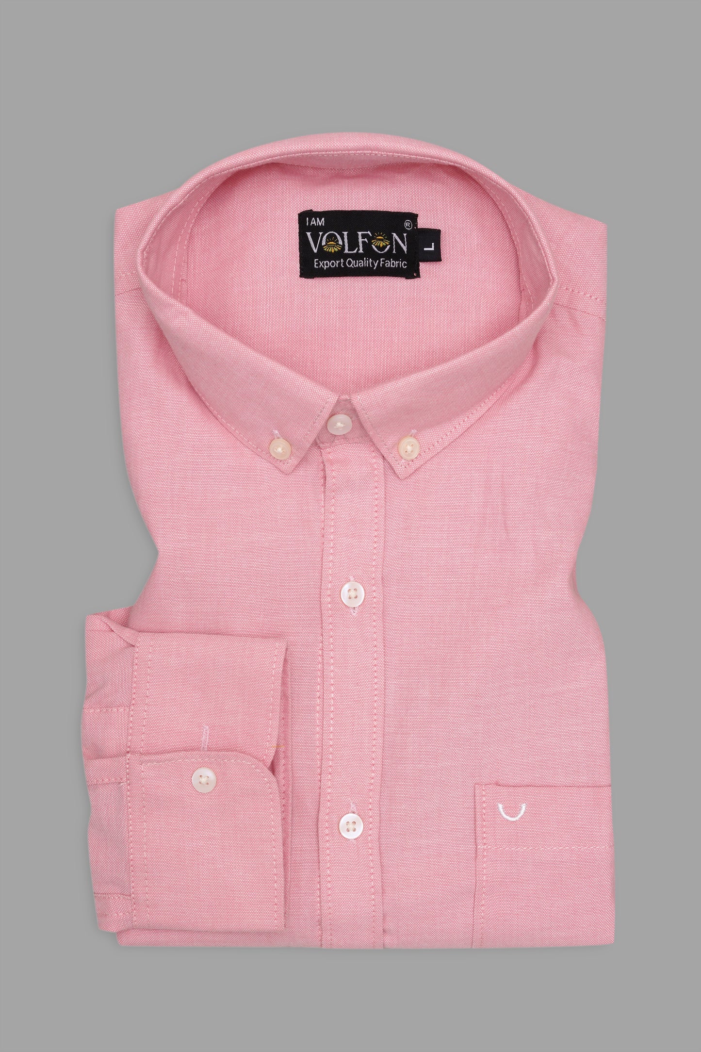 PINK COTTON SLUB WITH LYCRA SOLID SHIRT