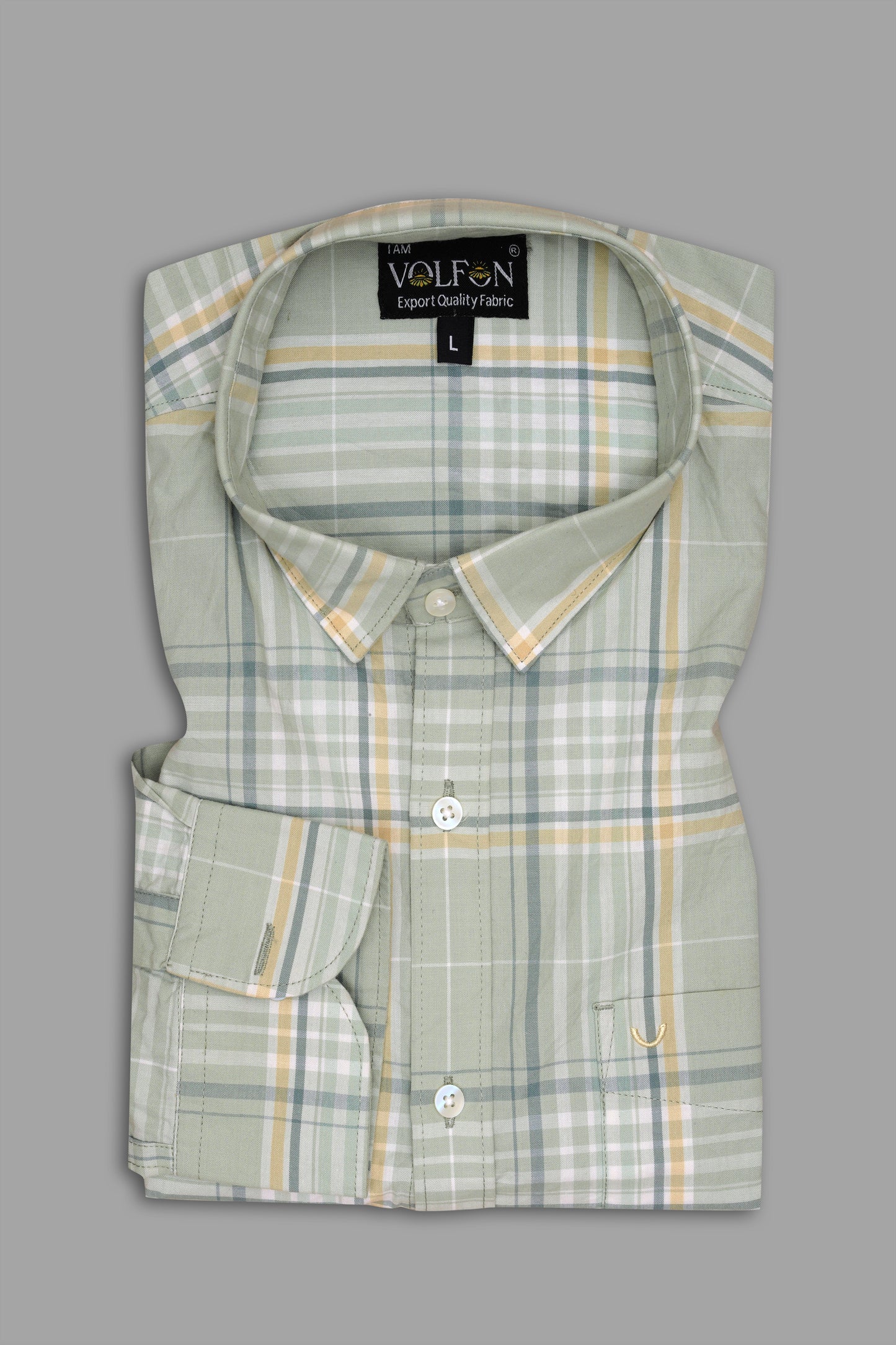 LIGHT GREY WITH MULTICOLORED POPLIN CHECKS PREMIUM COTTON SHIRT