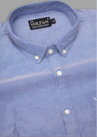 LIGHT BLUE COTTON SLUB WITH LYCRA SOLID SHIRT